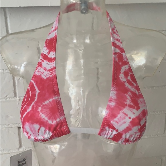 Vivid Pink Tie-Dye Halter Scrunch Bikini XS NWT - Picture 4 of 6